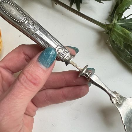 Вилка для рыбы 19 см ручка серебро       