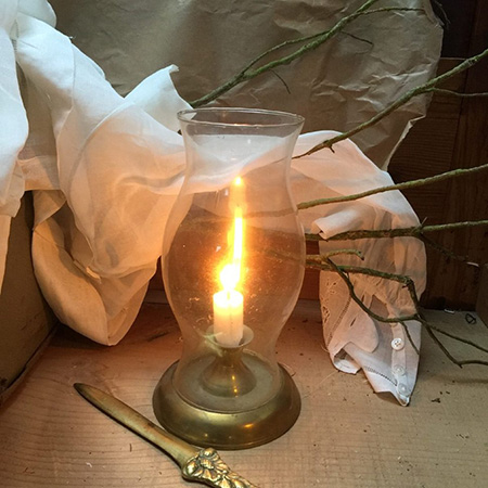 Подсвечник со стеклянной колбой фонарь латунь 100 лет 