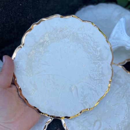 Тарелка Лист с золотой каймой 19 см Gefle Швеция