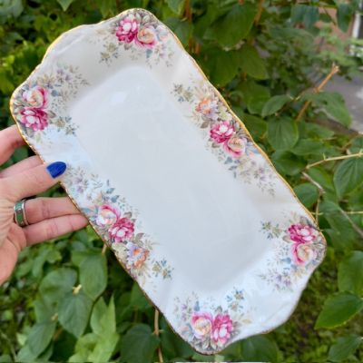 Поднос блюдо для кекса Queen Anne Summer Rose 30 см Англия