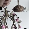Люстра Французская роза ручная керамика и бронза 50-е гг 76х44 см 
