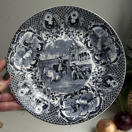 Тарелка Maastricht Societe Ceramique Stier Gevecht 23 см Голландия 