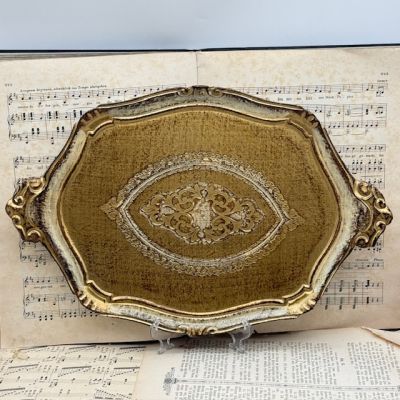 Поднос флорентийский с ручками 43 см дерево Италия