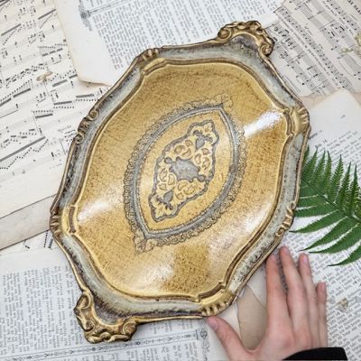 Поднос флорентийский с ручками 43 см дерево Италия