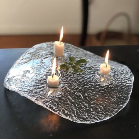 Подсвечник Pukeberg на 3 свечи хрусталь Швеция
