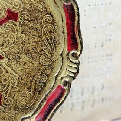 Поднос флорентийский 28 см дерево Италия