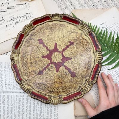 Поднос флорентийский 28 см дерево Италия