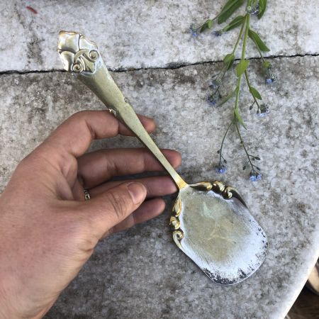 Лопатка 20 см Швеция латунь серебрение 