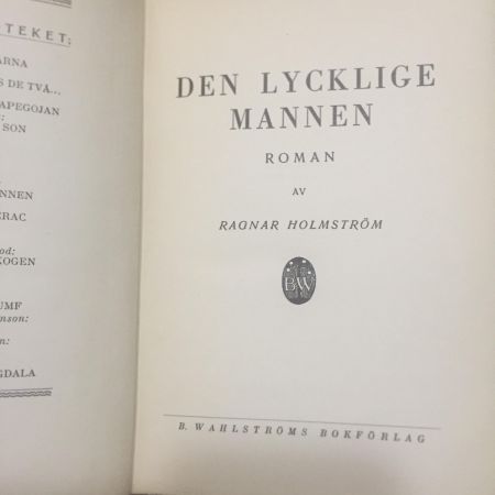 Книга "DEN LYCKLIGE MANNEN" 1937 г. 