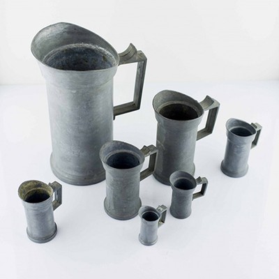 Мерные стаканы набор олово 10,20,50,50,100,200 мл набор 6шт.