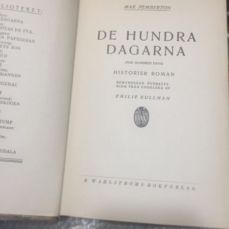 Книга "DE HUNDRA DAGARNA" 1937 г. 