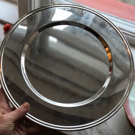 Блюдо поднос под тарелки 30 см металл