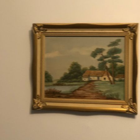 Картина в раме 28х34 см Дом у озера