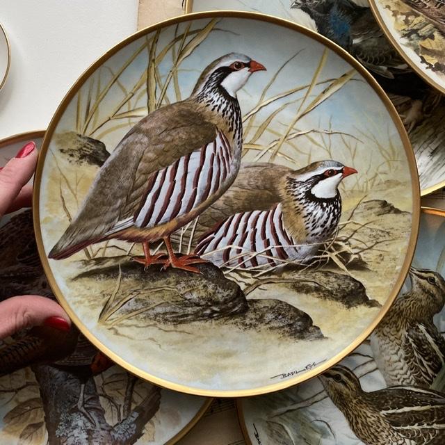 Тарелка Franklin Porcelain Gamebirds Limoges Red Legged Partridge 1979 23 см