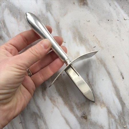 Нож для устриц, ручка лепесток  