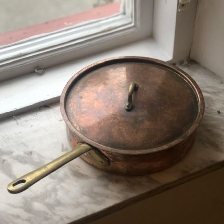 Сковорода сотейник с крышкой Медь сталь 
